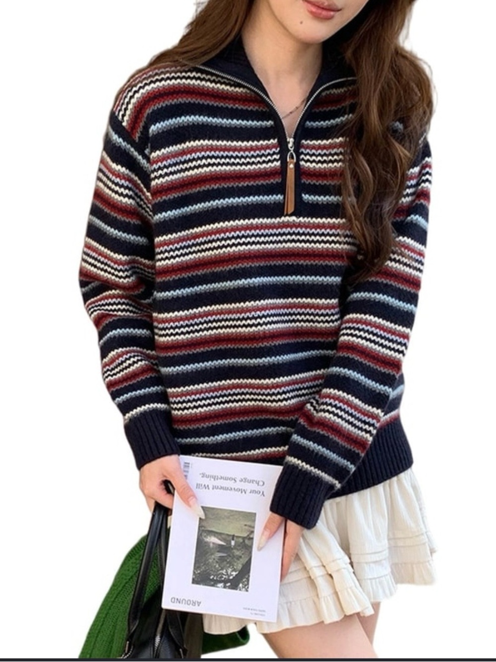 Turtleneck Striped Sweater
